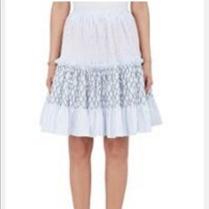 New JOURDEN Smocked Striped Cotton A-Line Skirt